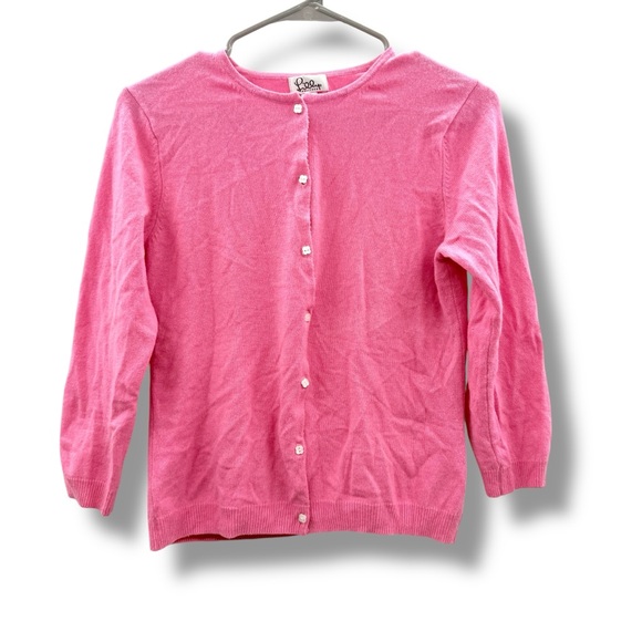 Lilly Pulitzer Sweaters - Lilly Pulitzer Vintage White Label Cashmere Cardigan Women’s Size Medium Pink